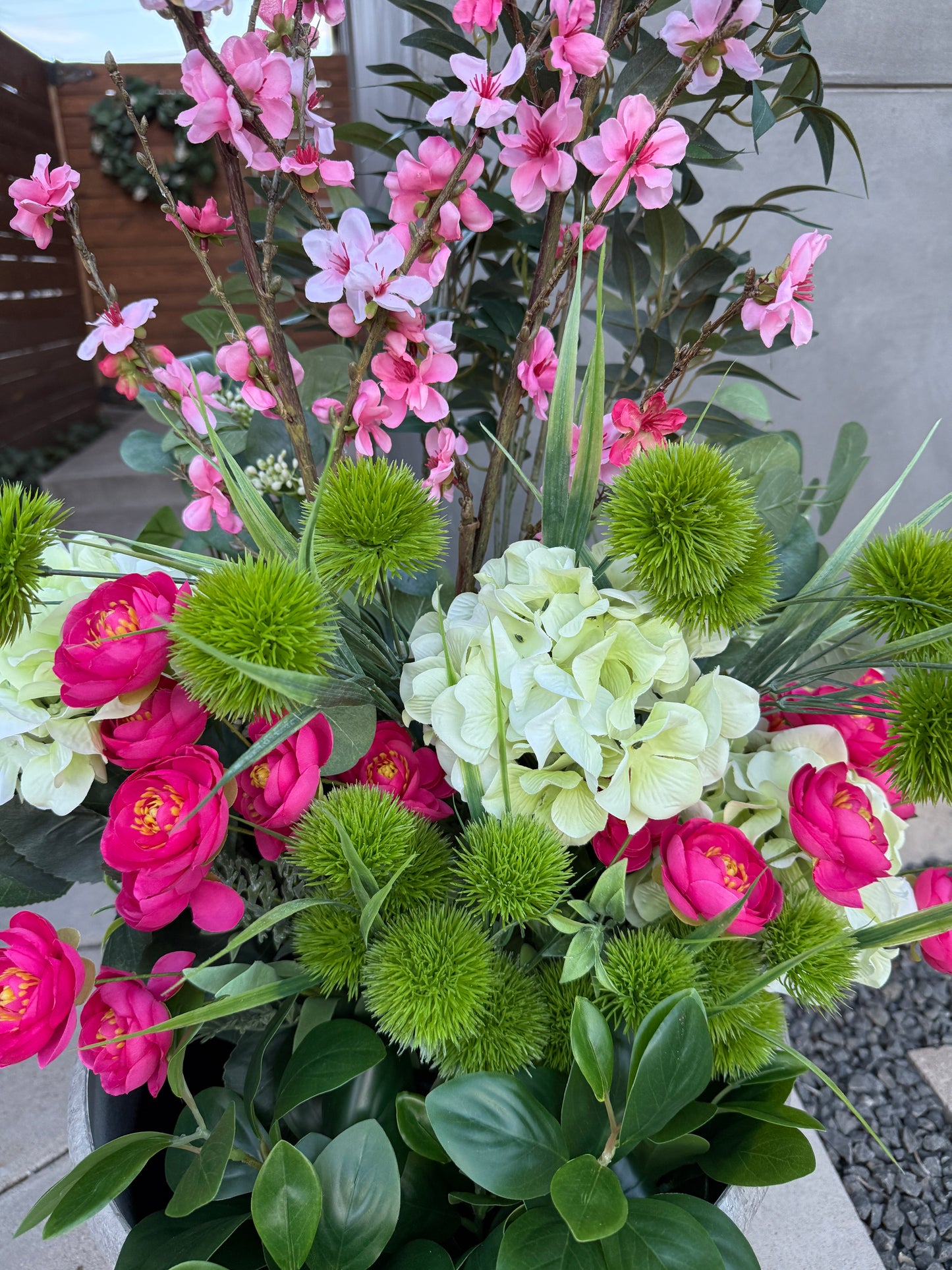 Hot Pink and Green Spring Urn Filler