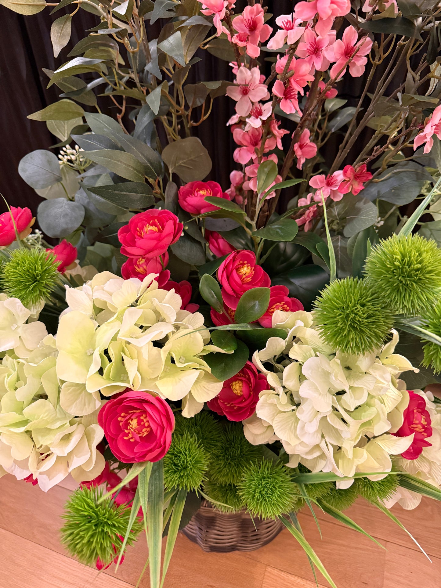 Hot Pink and Green Spring Urn Filler