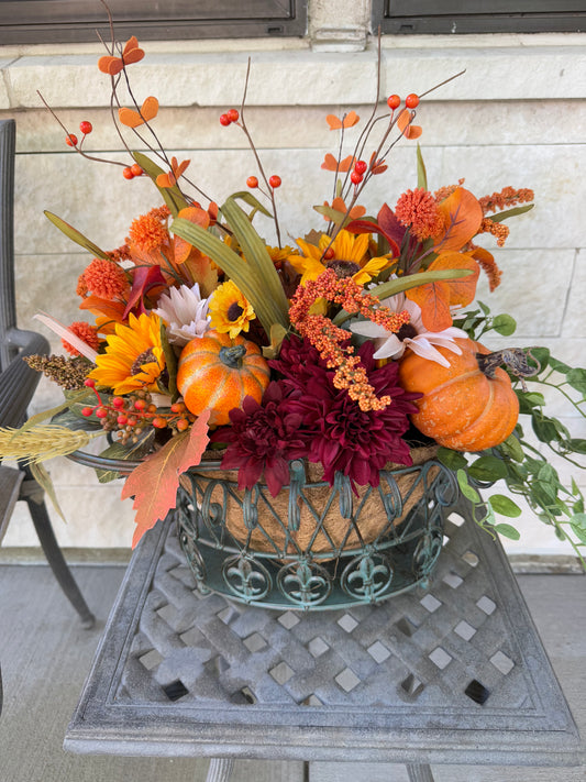Medium Decorative Metal Garden Fall Basket