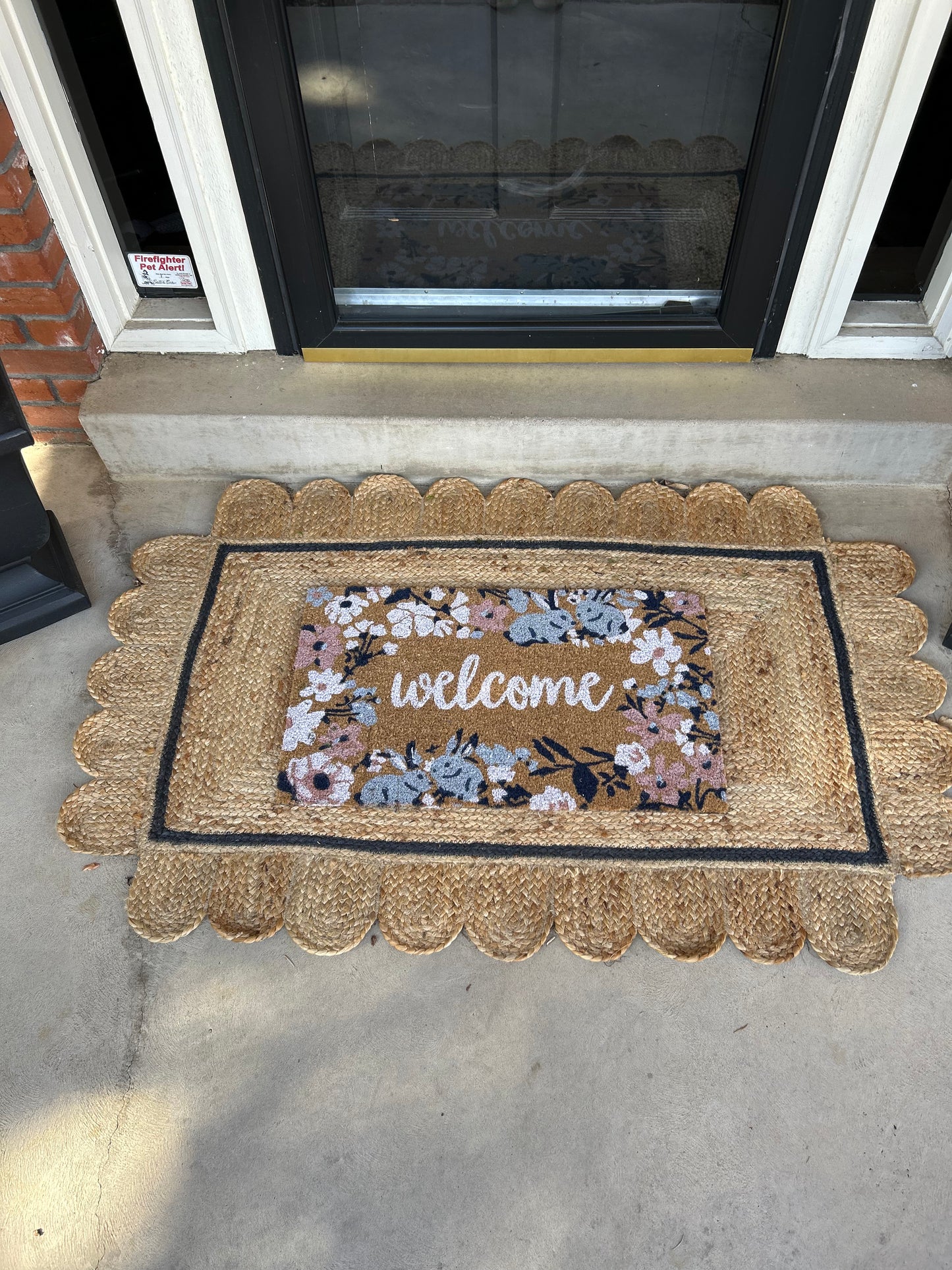 Spring front door mat