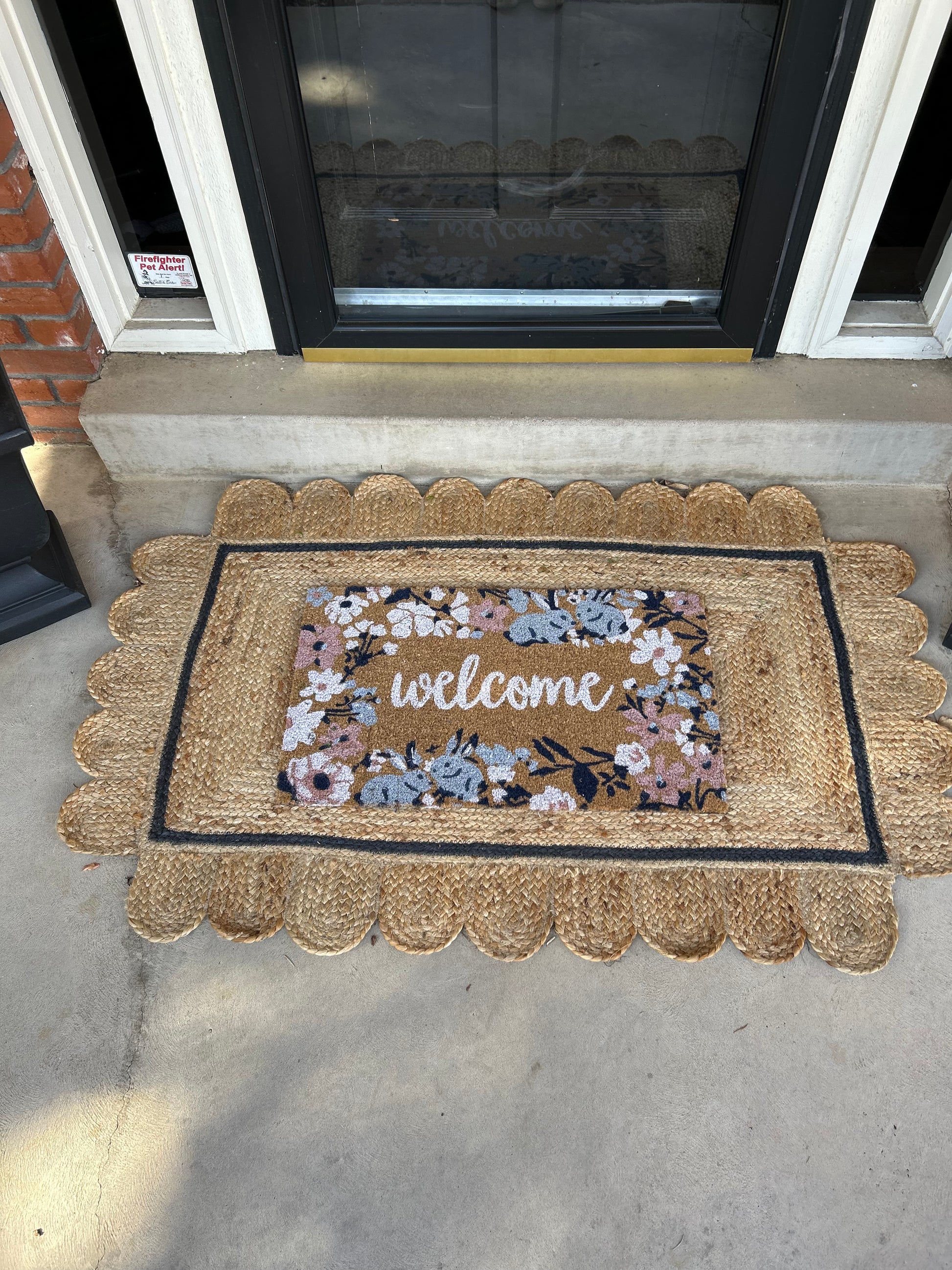 Spring front door mat